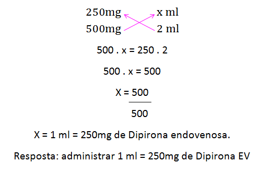exemplo 2 regra de 3 1 - Cálculo de medicamentos: Transformações de unidades